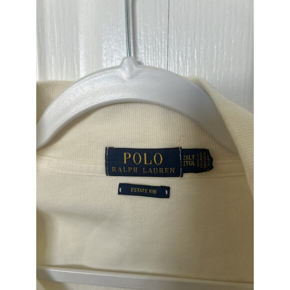 POLO RALPH LAUREN Estate Rib 1/4 Zip Pullover Mens 2XLT Parchment Cream Knit - Picture 5 of 13